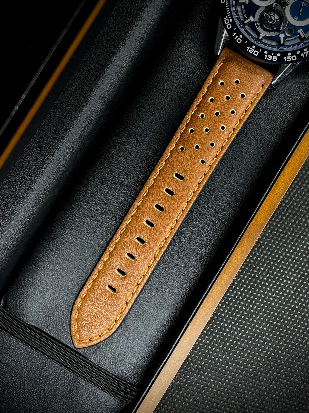 INSUCH ORIGINAL CHRONOGRAPH - BLUE DIAL WITH BROWN STRAPS