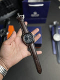 ORIGINAL INSUCH BROWN LEATHER STRAPS WITH BLACK DIAL