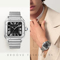CTR SANTOS BLACK DIAL SILVER CASE - HEAVYWEIGHT WATCH