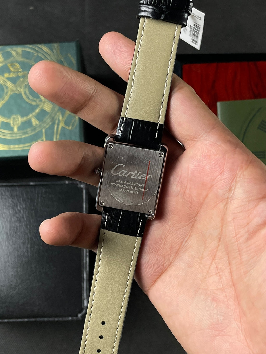 CTR TANK SILVER CASE BLACK DIAL WITH BLACK STRAPS - PREMIUM_GRDE WATCH