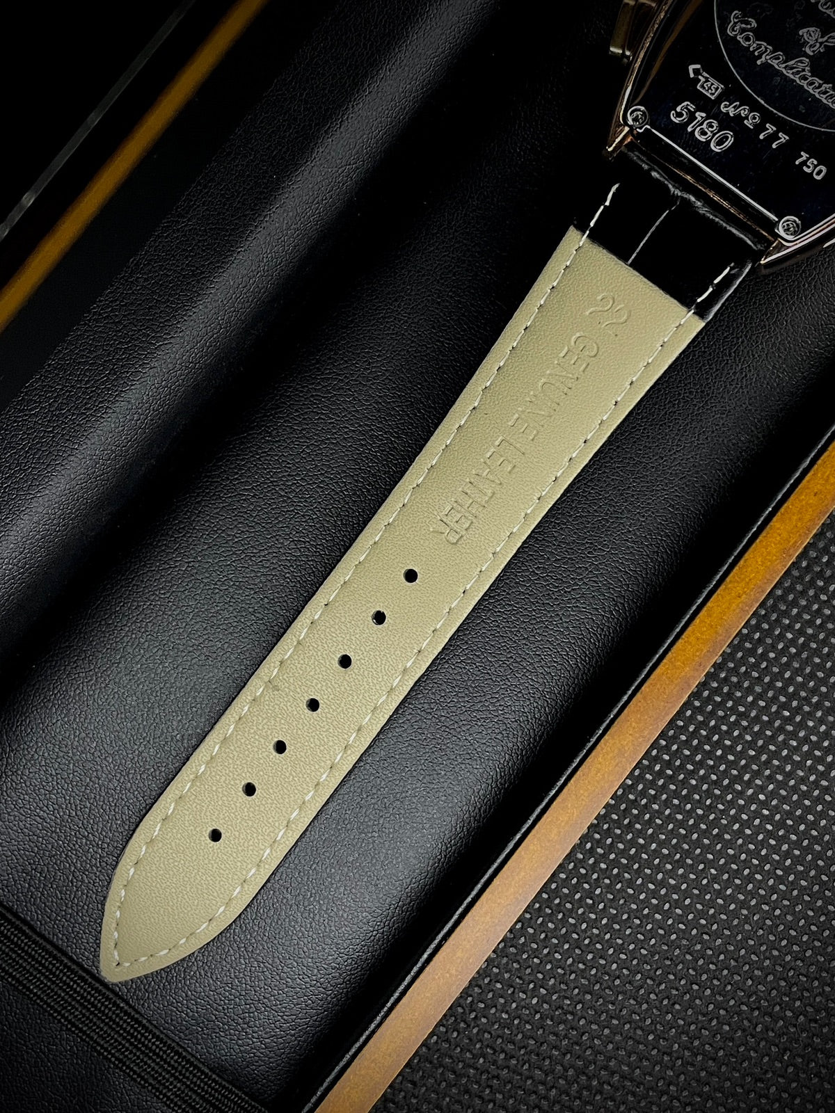 FM CHRONO WORKING WATCH - COPPER CASE BLACK DIAL - BLACK STRAPS WATCH