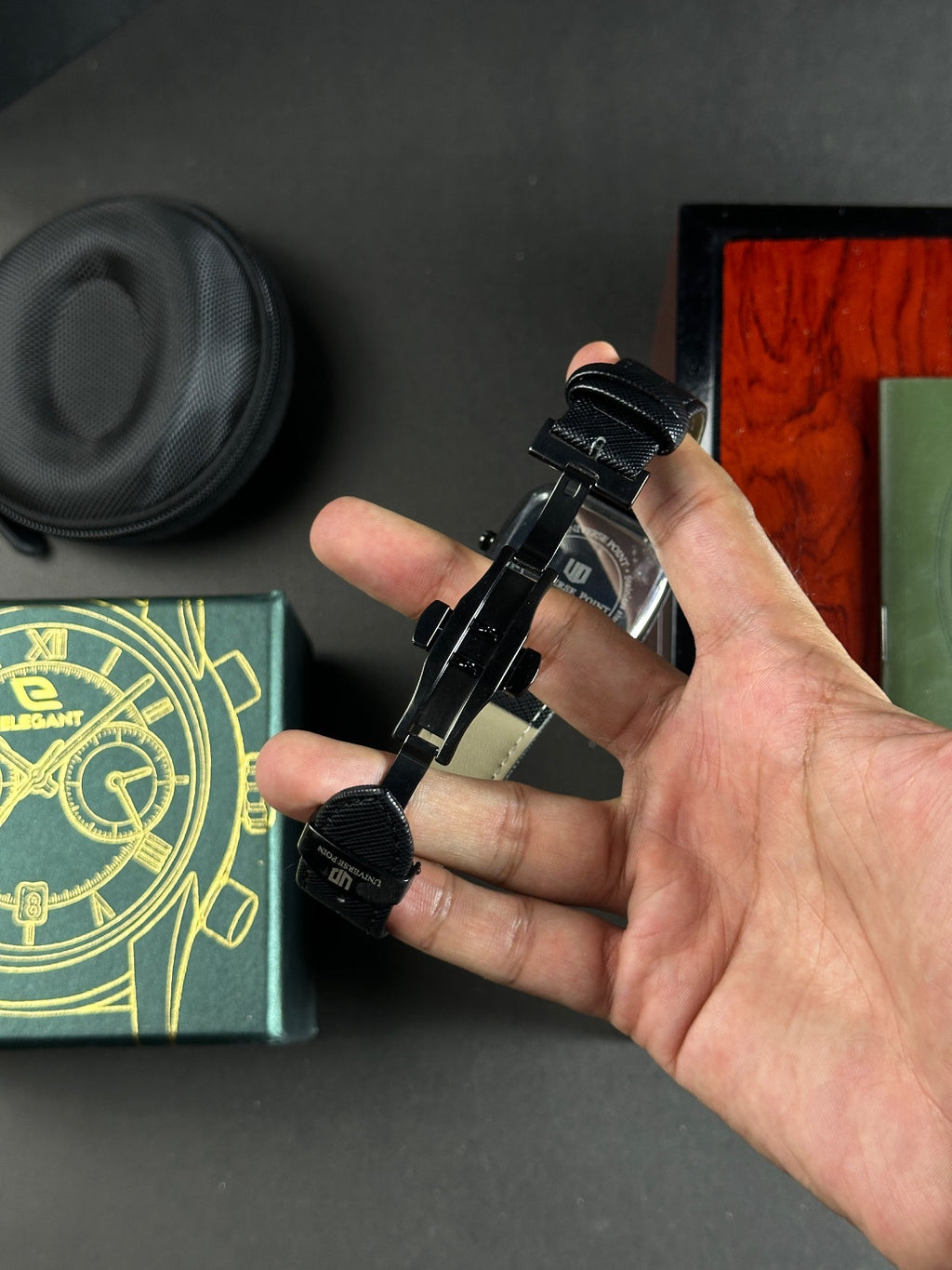 UP ALL BLACK - TEXTURED BLACK STRAPS MASTER LOCK