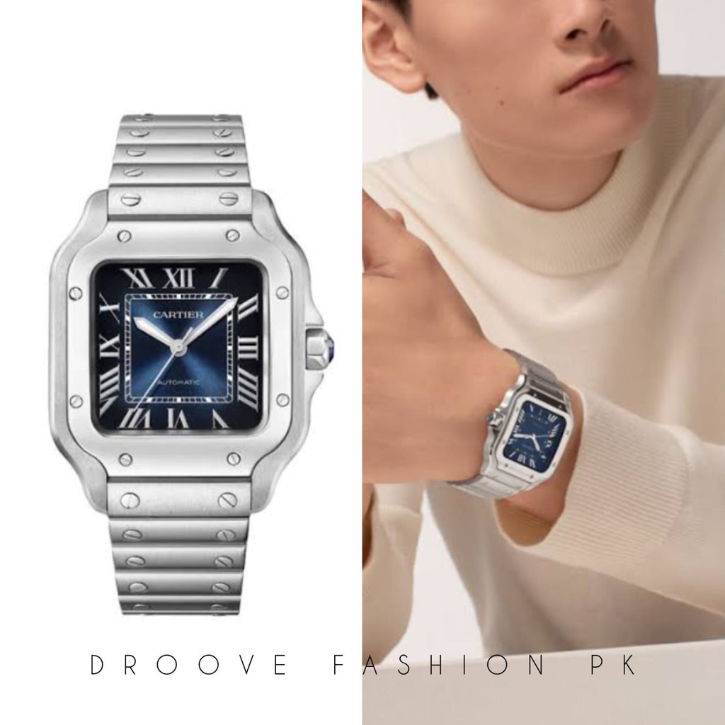 CTR SANTOS BLUE DIAL WITH SILVER CASE - HEAVYWEIGHT WATCH