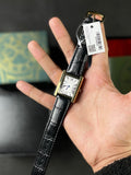 CTR TANK GOLDEN CASE WHITE DIAL WITH BLACK STRAPS - PREMIUM_GRDE WATCH