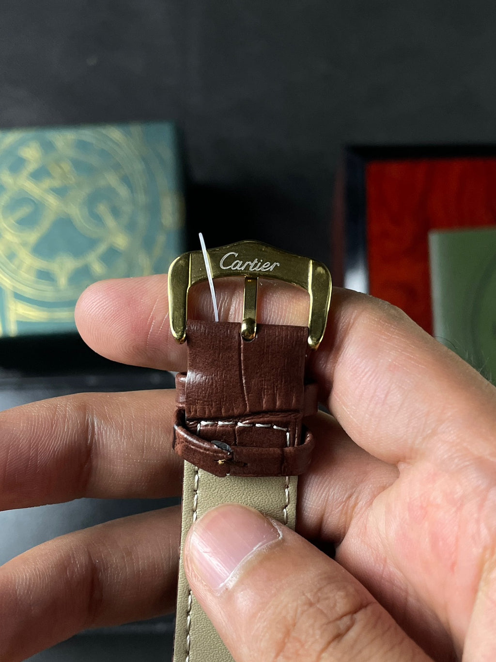 CTR TANK GOLDEN CASE WHITE DIAL WITH BROWN STRAPS - PREMIUM_GRDE WATCH
